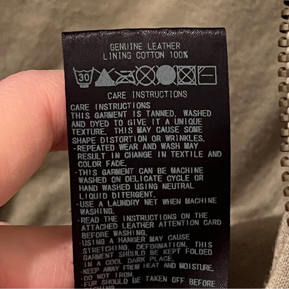 Sisii Military Style Leather Jacket in Army Green - Picture 12 of 15